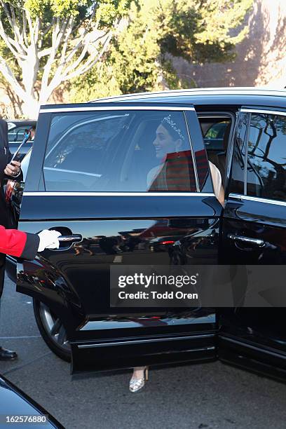 Actress Emmy Rossum attends Audi at 21st Annual Elton John AIDS Foundation Academy Awards Viewing Party at West Hollywood Park on February 24, 2013...