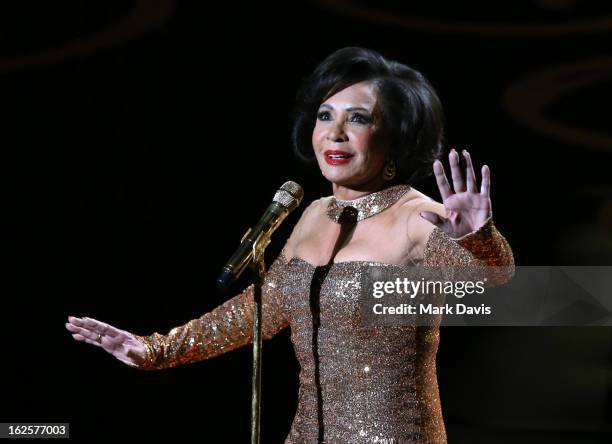 Dame Shirley Bassey performs onstage during the Oscars held at the Dolby Theatre on February 24, 2013 in Hollywood, California.