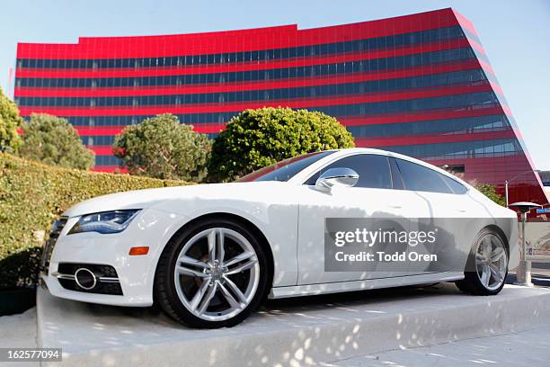 General view of the atmosphere at Audi during the 21st Annual Elton John AIDS Foundation Academy Awards Viewing Party at West Hollywood Park on...