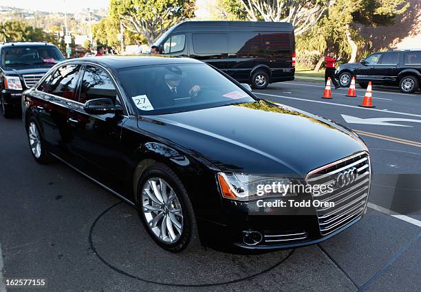 General view of the atmosphere at Audi during the 21st Annual Elton John AIDS Foundation Academy Awards Viewing Party at West Hollywood Park on...