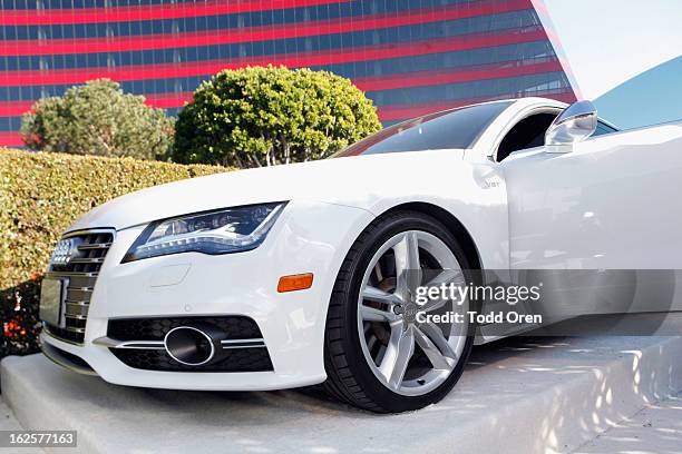 General view of the atmosphere at Audi during the 21st Annual Elton John AIDS Foundation Academy Awards Viewing Party at West Hollywood Park on...