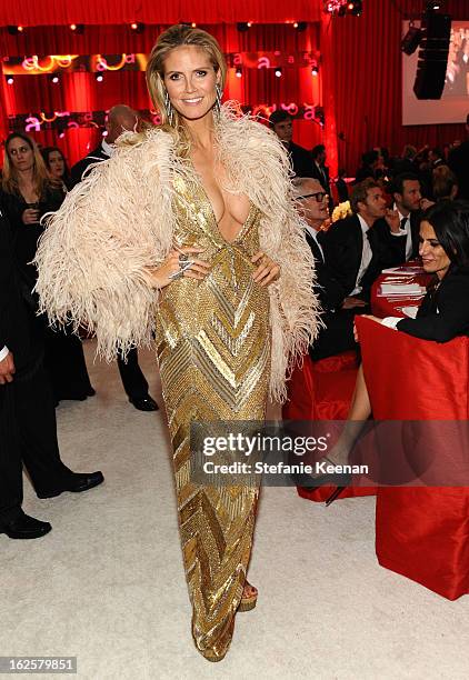 Model Heidi Klum attends Chopard at 21st Annual Elton John AIDS Foundation Academy Awards Viewing Party at West Hollywood Park on February 24, 2013...