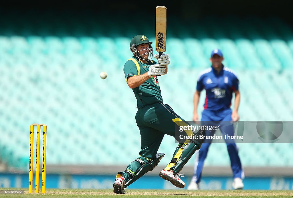 Ben Rohrer Ben Rohrer of Australia 'A' bats during the International Tour match ...