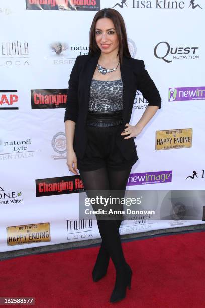 Actress Christine Solomon attends the Los Angeles premiere of the movie "Changing Hands" at The Happy Ending Bar & Restaurant on February 24, 2013 in...