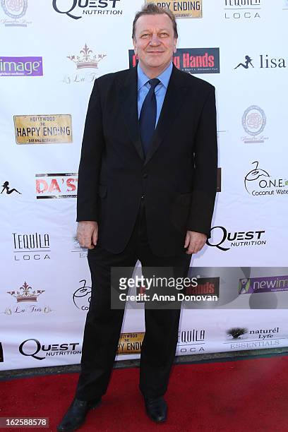 Actor Bogdan Szumilas attends the Los Angeles premiere of the movie "Changing Hands" at The Happy Ending Bar & Restaurant on February 24, 2013 in...
