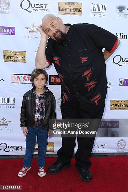 Director Scott L. Schwartz and Jonah Perkinson attends the Los Angeles premiere of the movie "Changing Hands" at The Happy Ending Bar & Restaurant on...
