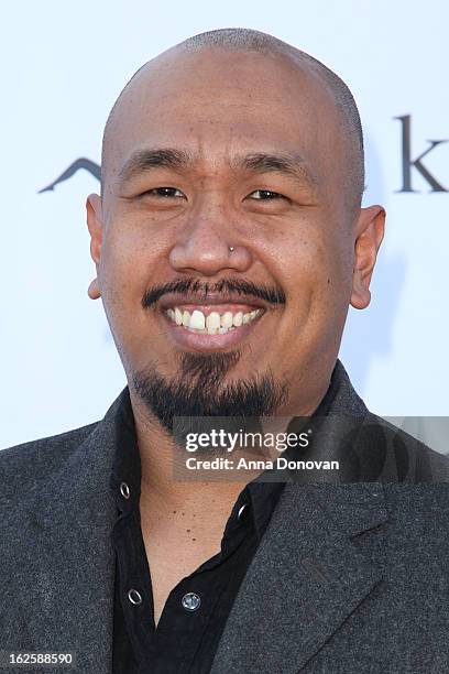 Actor Rommel Suniga attends the Los Angeles premiere of the movie "Changing Hands" at The Happy Ending Bar & Restaurant on February 24, 2013 in...