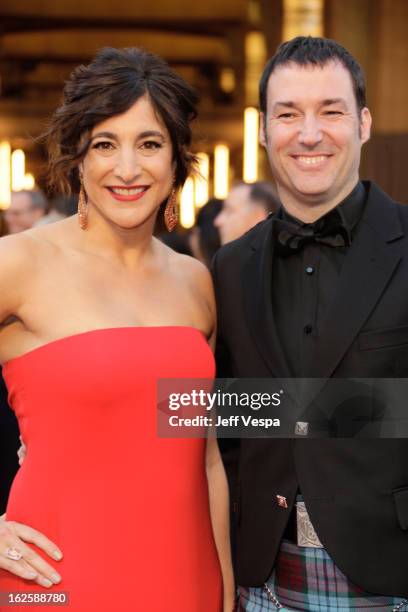 Director Mark Andrews and producer Katherine Sarafian arrive at the Oscars at Hollywood & Highland Center on February 24, 2013 in Hollywood,...