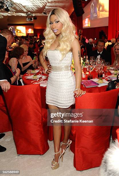 Singer Nicki Minaj attends Chopard at 21st Annual Elton John AIDS Foundation Academy Awards Viewing Party at West Hollywood Park on February 24, 2013...