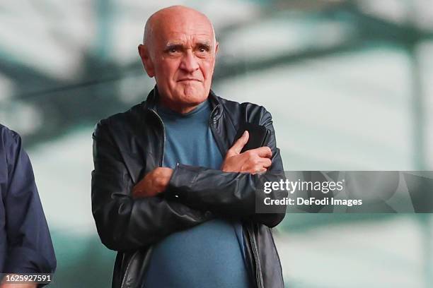 Managing Director Martin Kind of Hannover 96 looks on prior to the Second Bundesliga match between Hannover 96 and Hamburger SV at Heinz von Heiden...