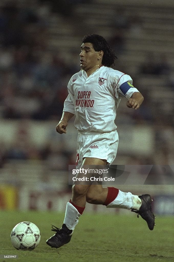 Diego Maradona of Seville in action