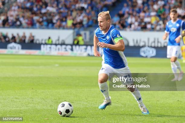 Fabian Holland of Darmstadt during the Bundesliga match between SV Darmstadt 98 and 1. FC Union Berlin at Merck-Stadion am Böllenfalltor on August...