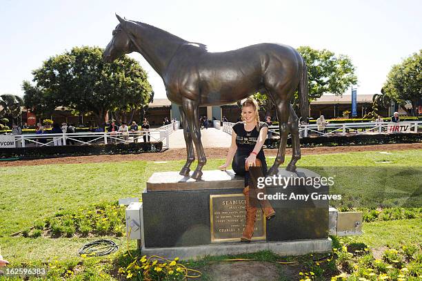 Josie Goldberg attends her race horse SpoiledandEntitled's race at Santa Anita Park on February 24, 2013 in Arcadia, California.