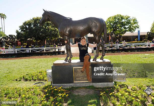 Josie Goldberg attends her race horse SpoiledandEntitled's race at Santa Anita Park on February 24, 2013 in Arcadia, California.