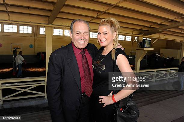 Phil Daniels and Josie Goldberg attend Reality TV Personality Josie Goldberg and her race horse SpoiledandEntitled's race at Santa Anita Park on...