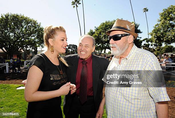 Josie Goldberg, Phil Daniels and Julio Canani attend Reality TV Personality Josie Goldberg and her race horse SpoiledandEntitled's race at Santa...