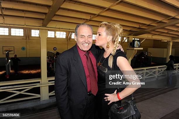 Phil Daniels and Josie Goldberg attend Reality TV Personality Josie Goldberg and her race horse SpoiledandEntitled's race at Santa Anita Park on...