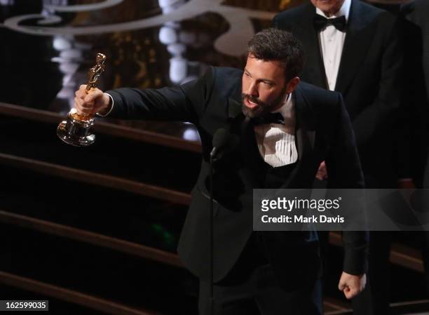 Actor/producer/director Ben Affleck onstage during the Oscars held at the Dolby Theatre on February 24, 2013 in Hollywood, California.