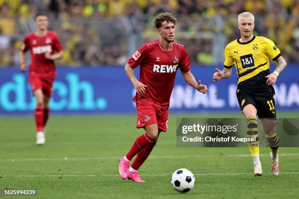 Luca Waldschmidt of Koeln runs with the ball during the Bundesliga match between Borussia Dortmund and 1. FC Köln at Signal Iduna Park on August 19,...