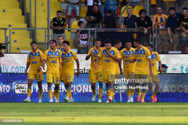 Ilario Monterisi of Frosinone Calcio celebrates after scoring 2-0 during the 2nd matchday of Serie A between Frosinone Calcio - Atalanta Bergamasca...