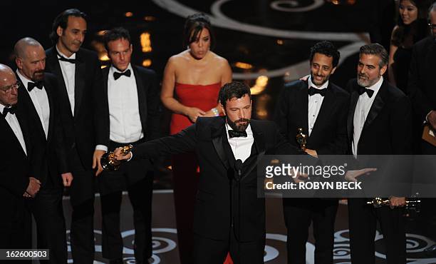 Argo director Ben Affleck accepts the Oscar for Best Movie onstage at the 85th Annual Academy Awards on February 24, 2013 in Hollywood, California....