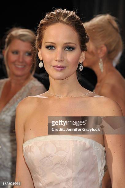 Actress Jennifer Lawrence attends the 85th Annual Academy Awards at Hollywood & Highland Center on February 24, 2013 in Hollywood, California.