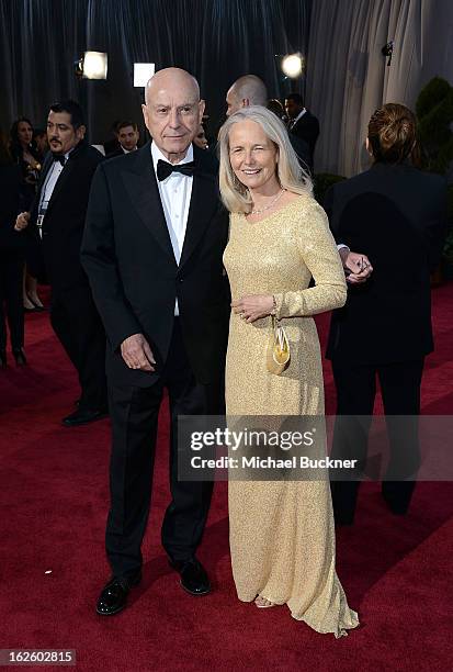 Actor Alan Arkin and wife Suzanne Newlander Arkin arrive at the Oscars at Hollywood & Highland Center on February 24, 2013 in Hollywood, California.