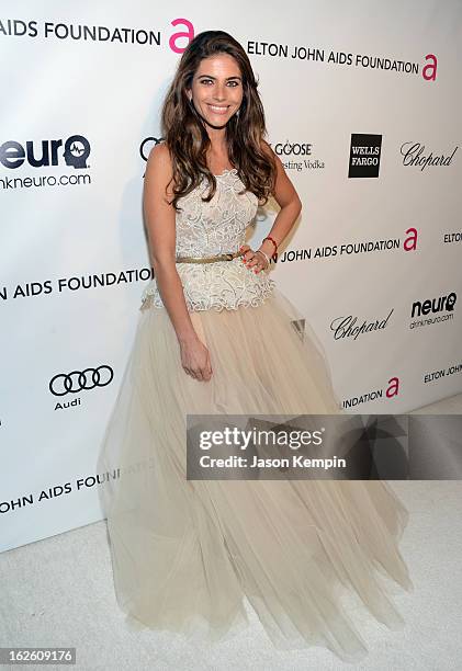 Actress Weronika Rosati attends the 21st Annual Elton John AIDS Foundation Academy Awards Viewing Party at West Hollywood Park on February 24, 2013...