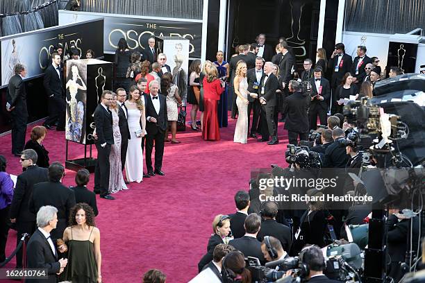 General view of arrivals at the Oscars held at Hollywood & Highland Center on February 24, 2013 in Hollywood, California.