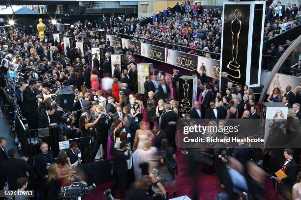 General view of the arrivals at the Oscars held at Hollywood & Highland Center on February 24, 2013 in Hollywood, California.