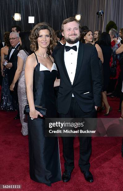 Filmmakers Ellen De Waele and Tom Van Avermaet arrive at the Oscars at Hollywood & Highland Center on February 24, 2013 in Hollywood, California.