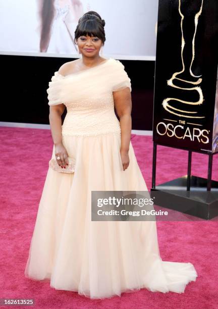 Actress Octavia Spencer arrives at the Oscars at Hollywood & Highland Center on February 24, 2013 in Hollywood, California.