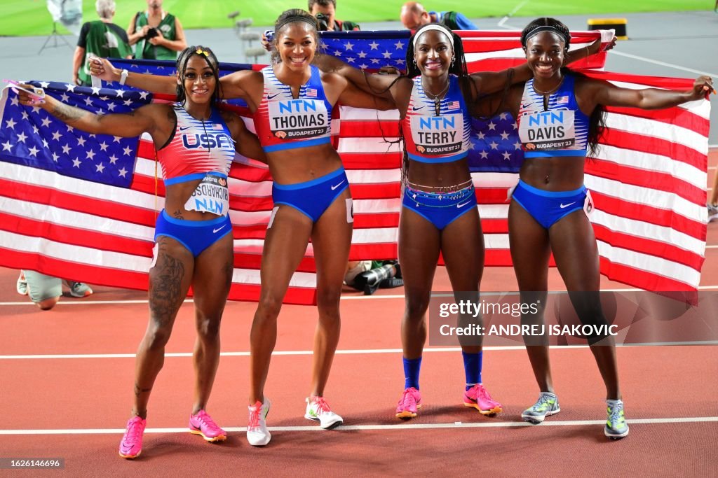 Terry Sprinter USA's Sha'Carri Richardson, USA's Gabrielle Thomas, USA's Twanisha ...