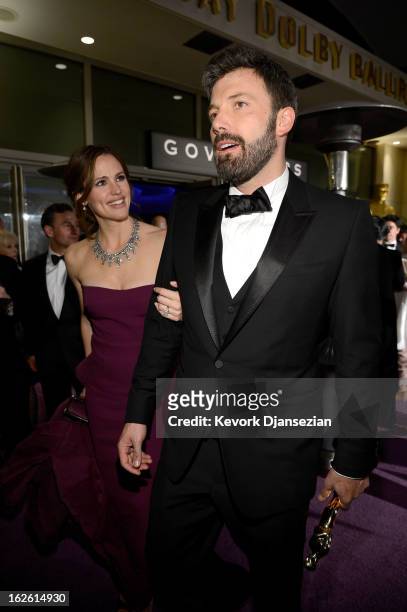 Actor-producer-director Ben Affleck, winner of the Best Picture award for 'Argo,' and actress Jennifer Garner attend the Oscars Governors Ball at...