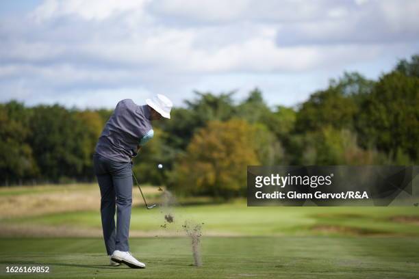 Team Great Britain and Ireland player Jack Murphy tees off on the 16th hole on Day Two of the The Jacques Leglise Trophy at Golf de Chantilly on...