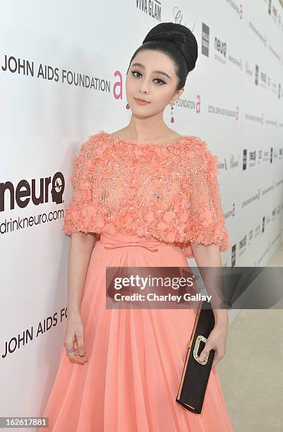 Actress Fan Bingbing attends Neuro at 21st Annual Elton John AIDS Foundation Academy Awards Viewing Party at West Hollywood Park on February 24, 2013...