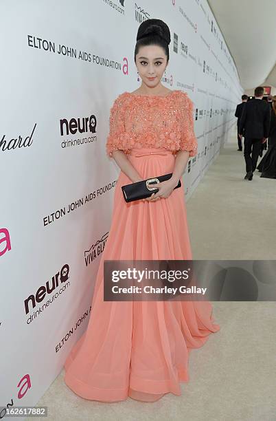 Actress Fan Bingbing attends Neuro at 21st Annual Elton John AIDS Foundation Academy Awards Viewing Party at West Hollywood Park on February 24, 2013...