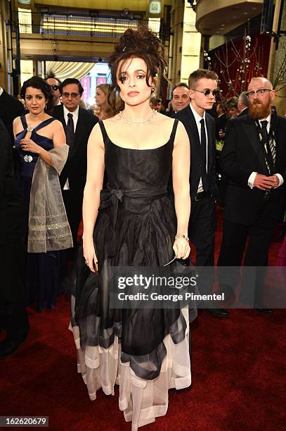 Actress Helena Bonham Carter arrive at the Oscars at Hollywood & Highland Center on February 24, 2013 in Hollywood, California. At Hollywood &...