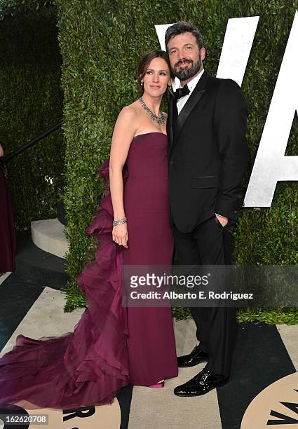 Actor Jennifer Garner and director Ben Affleck arrive at the 2013 Vanity Fair Oscar Party hosted by Graydon Carter at Sunset Tower on February 24,...