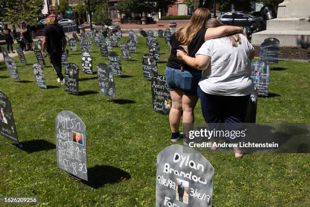 Friends and family members of people who have died from overdoses in Broome County gather for an annual memorial, August 19 in downtown Binghamton,...