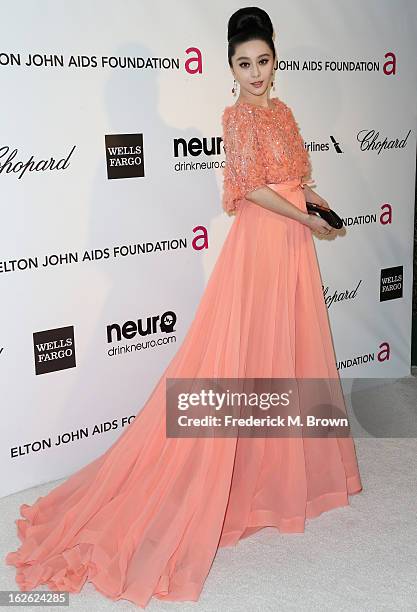 Actress Fan Bingbing arrives at the 21st Annual Elton John AIDS Foundation's Oscar Viewing Party on February 24, 2013 in Los Angeles, California.