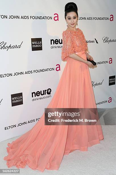 Actress Fan Bingbing arrives at the 21st Annual Elton John AIDS Foundation's Oscar Viewing Party on February 24, 2013 in Los Angeles, California.