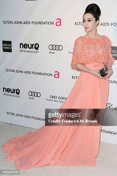Actress Fan Bingbing arrives at the 21st Annual Elton John AIDS Foundation's Oscar Viewing Party on February 24, 2013 in Los Angeles, California.