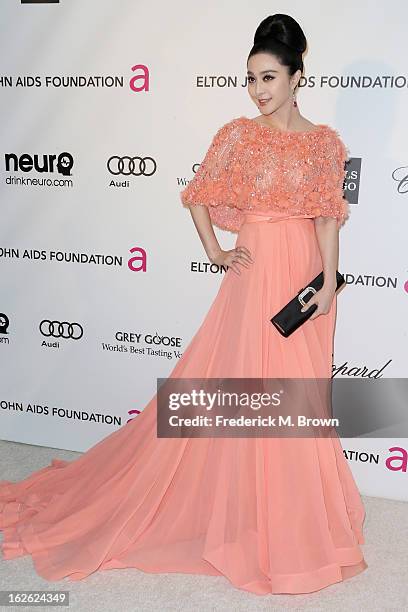 Actress Fan Bingbing arrives at the 21st Annual Elton John AIDS Foundation's Oscar Viewing Party on February 24, 2013 in Los Angeles, California.