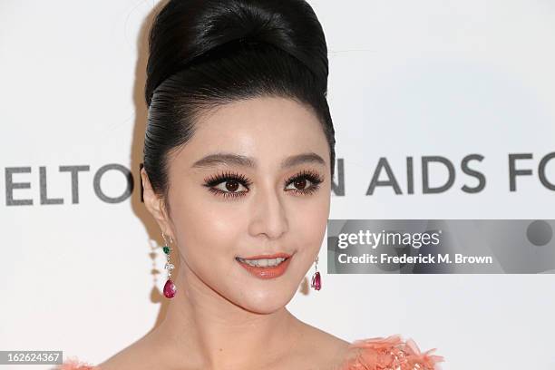 Actress Fan Bingbing arrives at the 21st Annual Elton John AIDS Foundation's Oscar Viewing Party on February 24, 2013 in Los Angeles, California.