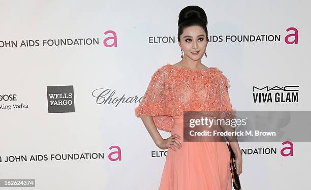 Actress Fan Bingbing arrives at the 21st Annual Elton John AIDS Foundation's Oscar Viewing Party on February 24, 2013 in Los Angeles, California.