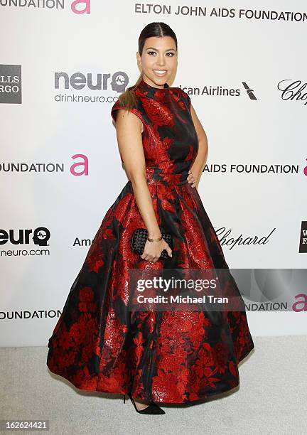 Kourtney Kardashian arrives at the 21st Annual Elton John AIDS Foundation Academy Awards viewing party held at West Hollywood Park on February 24,...