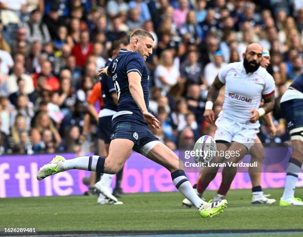Finn Russell of Scotland in action during the Summer International match between Scotland and Georgia at BT Murrayfield Stadium on August 26, 2023 in...