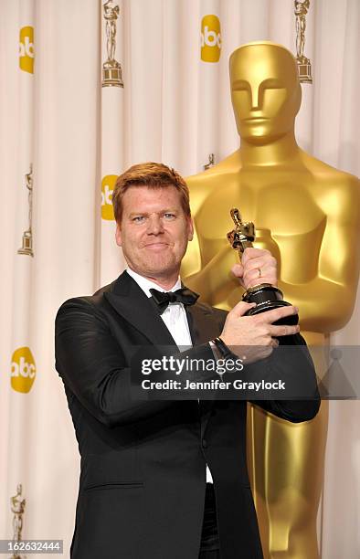 John Kahrs poses in the press room during the 85th Annual Academy Awards held at Hollywood & Highland Center on February 24, 2013 in Hollywood,...