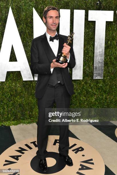 Director Malik Bendjelloul arrives at the 2013 Vanity Fair Oscar Party hosted by Graydon Carter at Sunset Tower on February 24, 2013 in West...